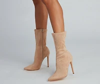 Fashion Forward Faux Suede Stiletto Boots