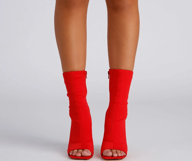 Peep Toe Stunner Stiletto Booties