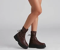 Stylish Command Lug Sole Combat Boots
