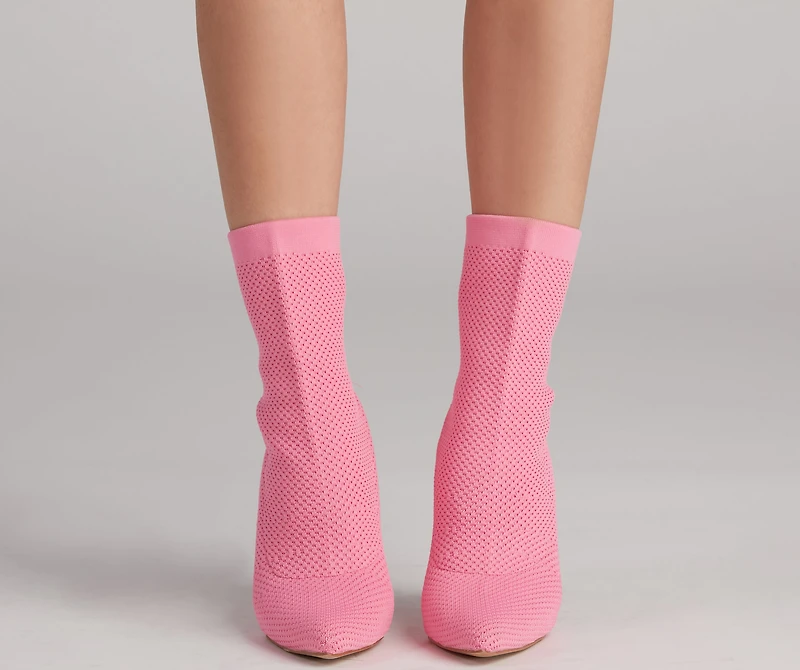 Major Strut Knit Stiletto Booties