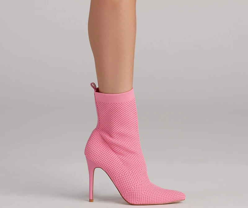 Major Strut Knit Stiletto Booties