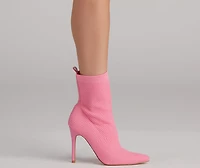 Major Strut Knit Stiletto Booties