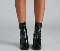 Edgy Chick Patent Leather Booties