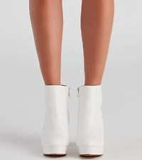 Fashion Strut Faux Leather Platform Booties