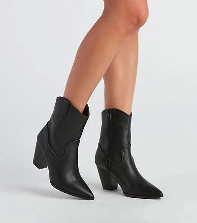 Country Cutie PU Western Booties
