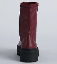 Get My Attention Fitted Ankle Combat Boots