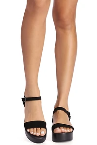 Single Strap Flat Platform Sandal