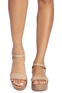Single Strap Flat Platform Sandal