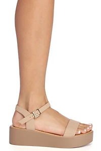 Single Strap Flat Platform Sandal