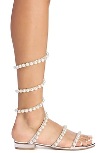 Luxe Pearl Chrome Sandals