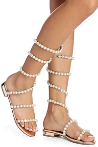 Luxe Pearl Chrome Sandals