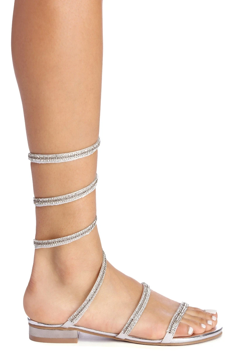 Glitz Rhinestones Chrome Sandals