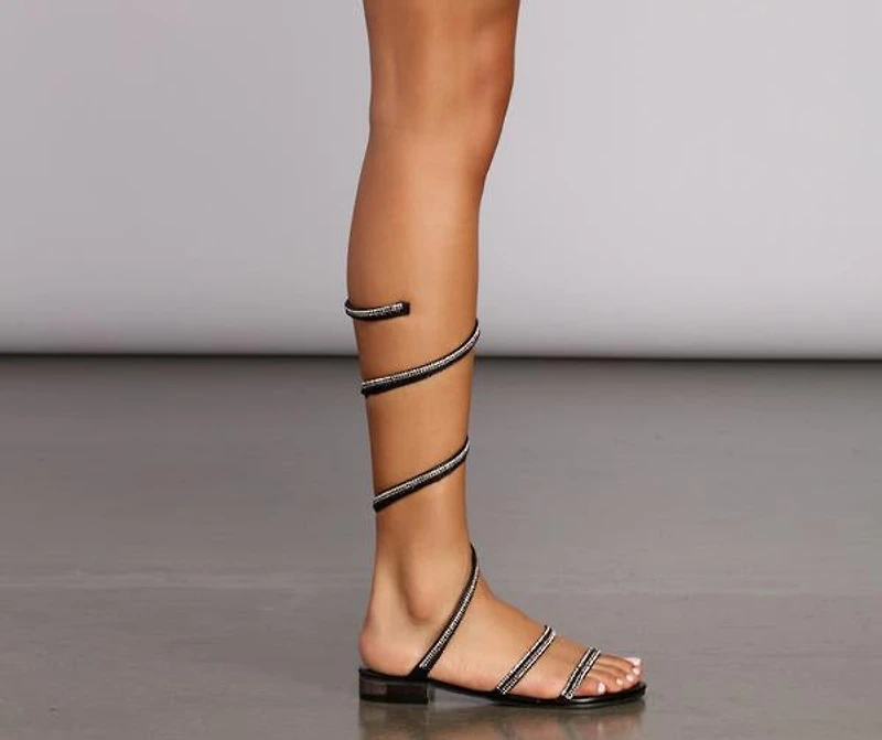 Glitz Rhinestones Chrome Sandals