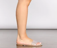 Peep This Chrome Iridescent Rhinestone Sandals