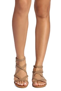 Flat Sole Multi Strap Sandal