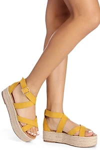 Cross Strap Espadrille Sandals