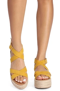 Cross Strap Espadrille Sandals