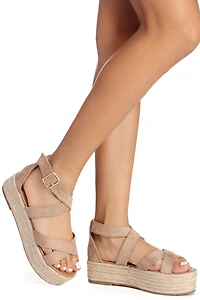 Cross Strap Espadrille Sandals