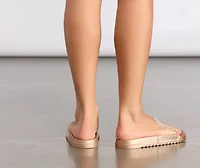 Clear PVC Rhinestone Slides