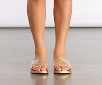 Clear PVC Rhinestone Slides