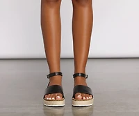 Of The Moment Faux Leather Espadrille Sandals
