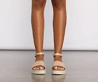 Of The Moment Faux Leather Espadrille Sandals