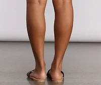 Slide Into Basics Faux Leather Sandals