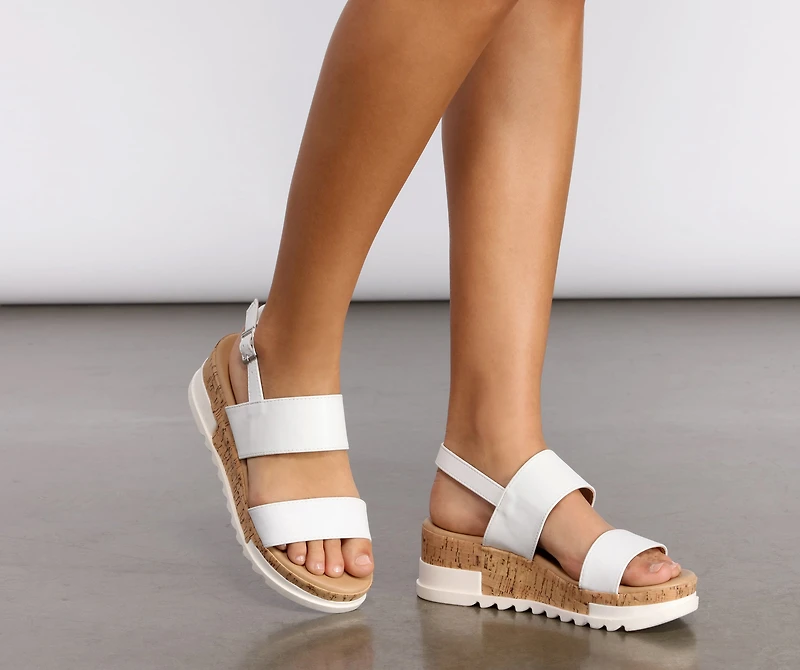 Just Time Faux Leather Platform Sandals