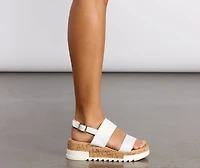 Just Time Faux Leather Platform Sandals