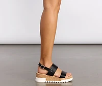 Just Time Faux Leather Platform Sandals