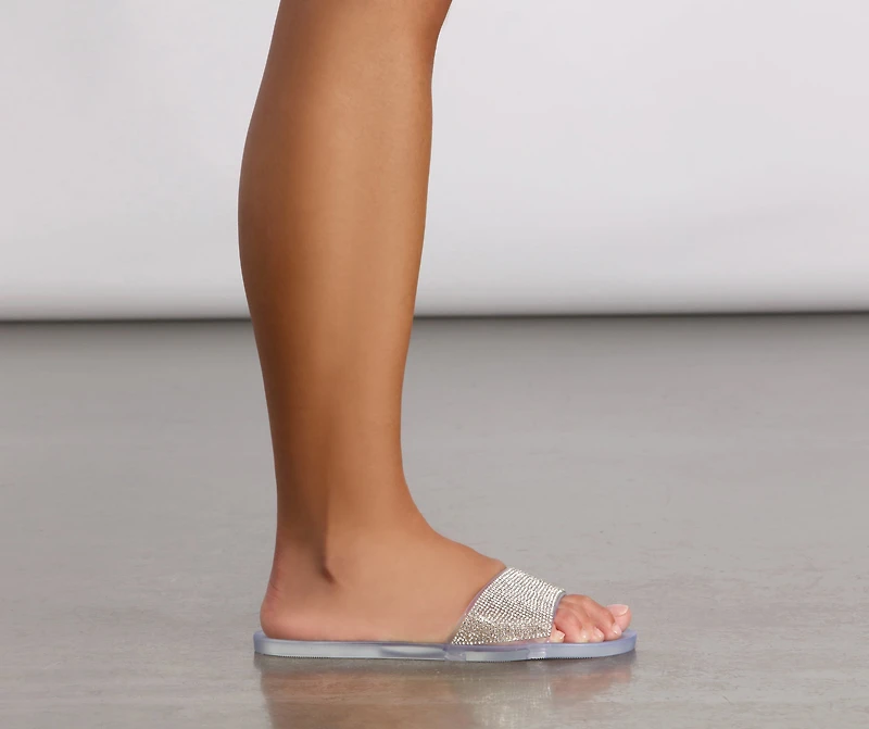 Rhinestone Jelly Slides
