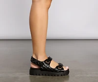 Quilted Glamour Double Buckle Sandals