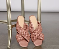 Faux Leather Criss-Cross Braided Sandals