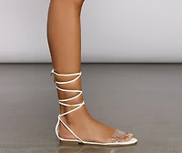 Lace-Up Sleek PVC Sandals