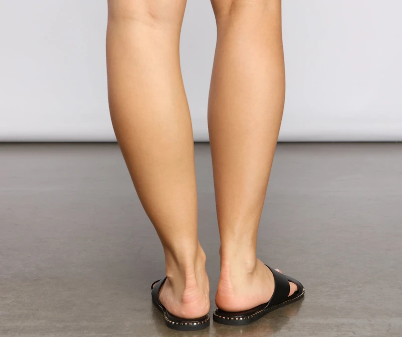Stylishly Studded Faux Leather Sandals