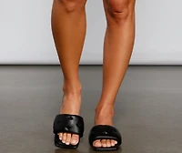 Glamour Chic Faux Leather Quilted Slides