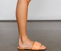 Glamour Chic Faux Leather Quilted Slides