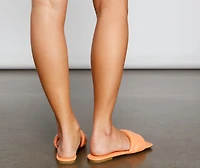 Glamour Chic Faux Leather Quilted Slides