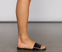 Always Chic Croc-Embossed Sandals