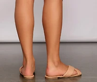 Chic Status Quilted Faux Leather Sandals