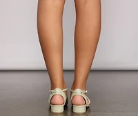 Stylish Straps Faux Leather Sandals