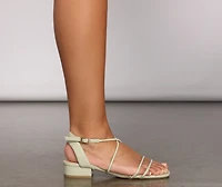 Stylish Straps Faux Leather Sandals