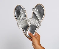 Glam Girl Metallic Toe Strap Sandal