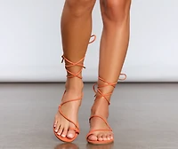 Wrapped Style Faux Suede Sandals