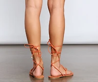 Wrapped Style Faux Suede Sandals