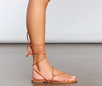 Wrapped Style Faux Suede Sandals