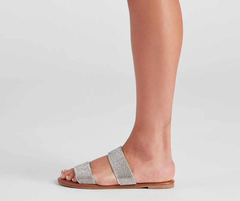 Eyes On Glam Rhinestone Strap Sandals