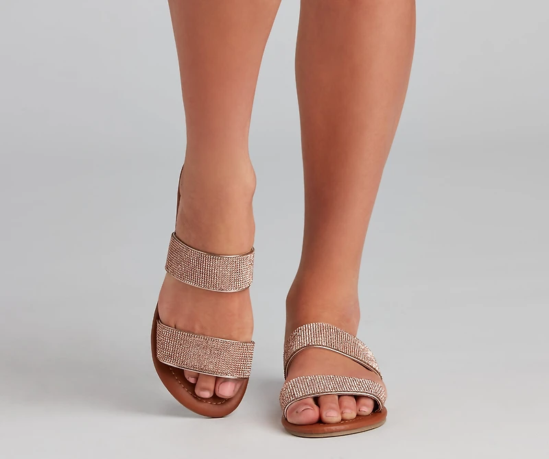 Eyes On Glam Rhinestone Strap Sandals