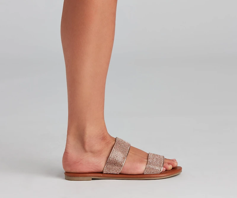 Eyes On Glam Rhinestone Strap Sandals