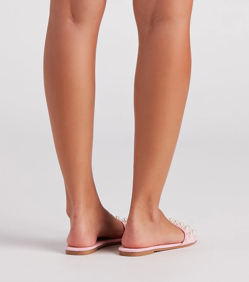Precious Faux Pearl Flat Sandals